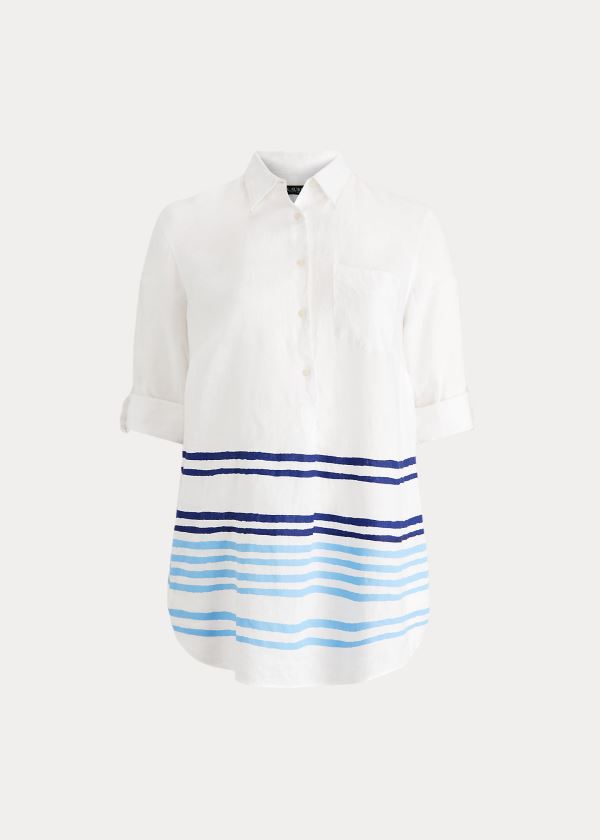 Camisa Ralph Lauren Striped Linen Mulher 42301-SZLK